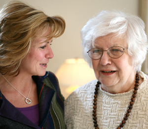 Senior and caregiver